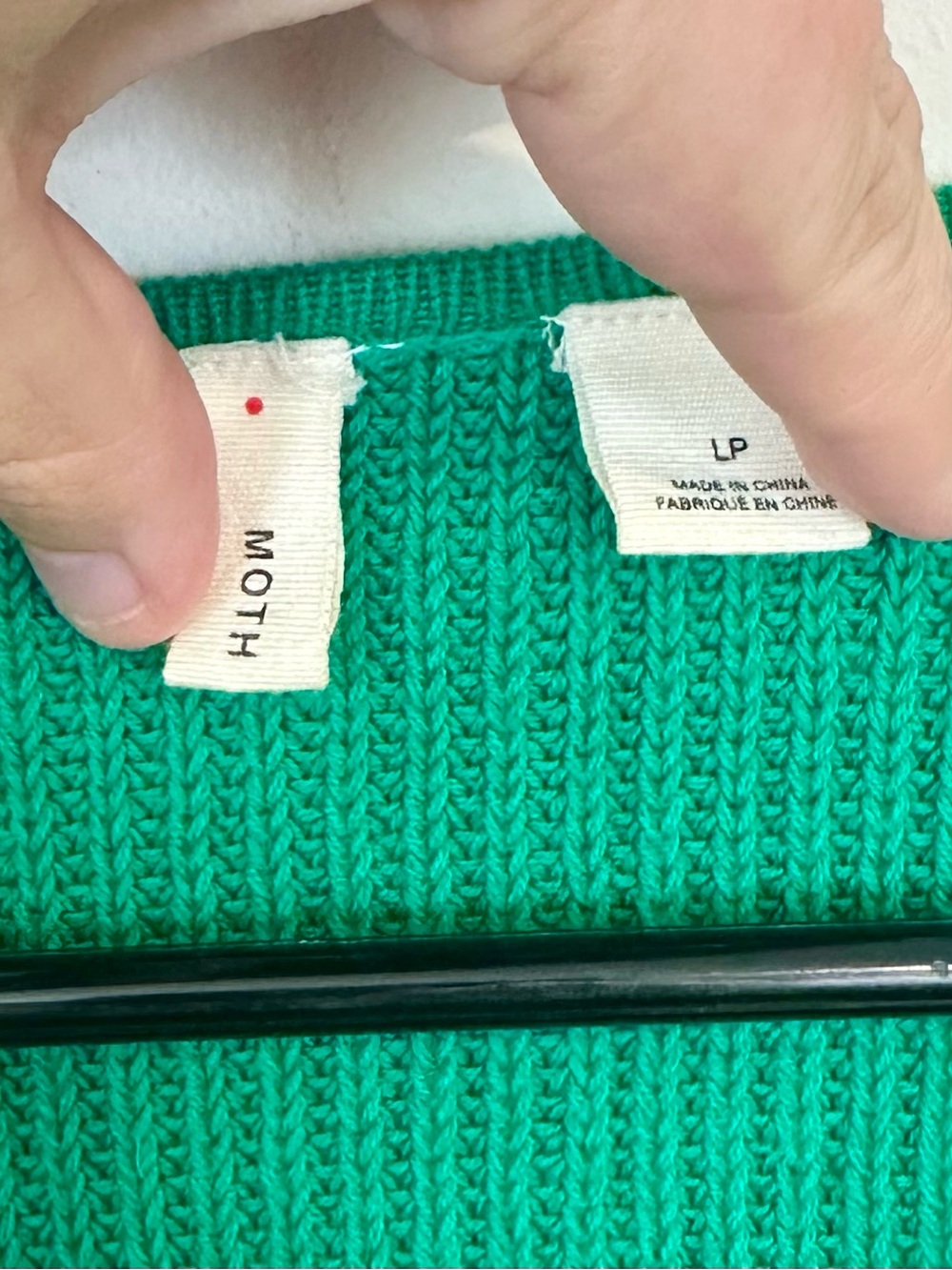 Anthropologie Moth Emerald Green V-Neck Faux Wrap Sweater - Size: LP - Picture 3 of 6